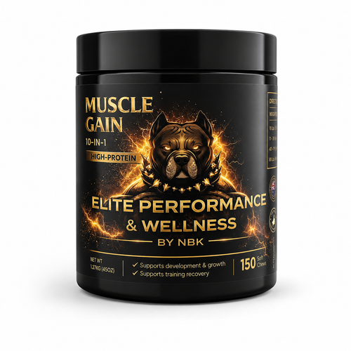 Muscle Gain dog supplement soft chew container front view