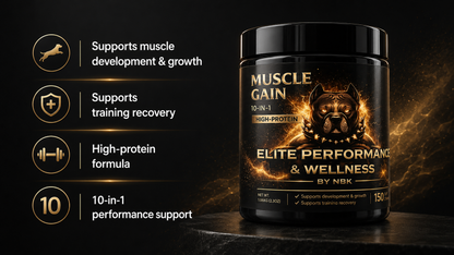Active dog eating Muscle Gain protein soft chew supplement