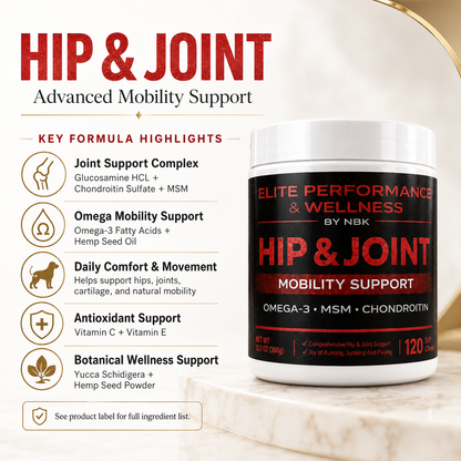 Active dog running after taking Hip & Joint joint supplement